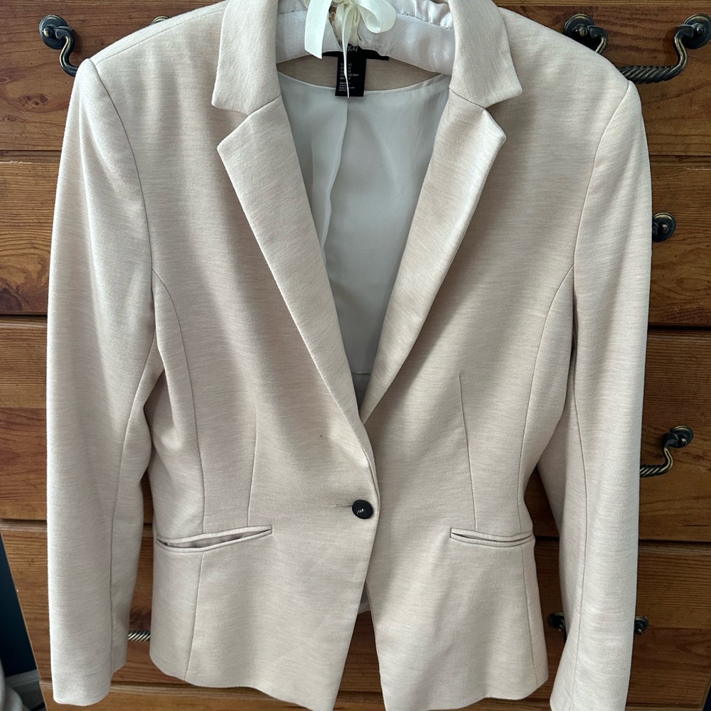 H&M Light Cream Single-Button Blazer